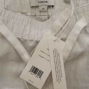 NWT VINCE WHITE LINEN SHORTS